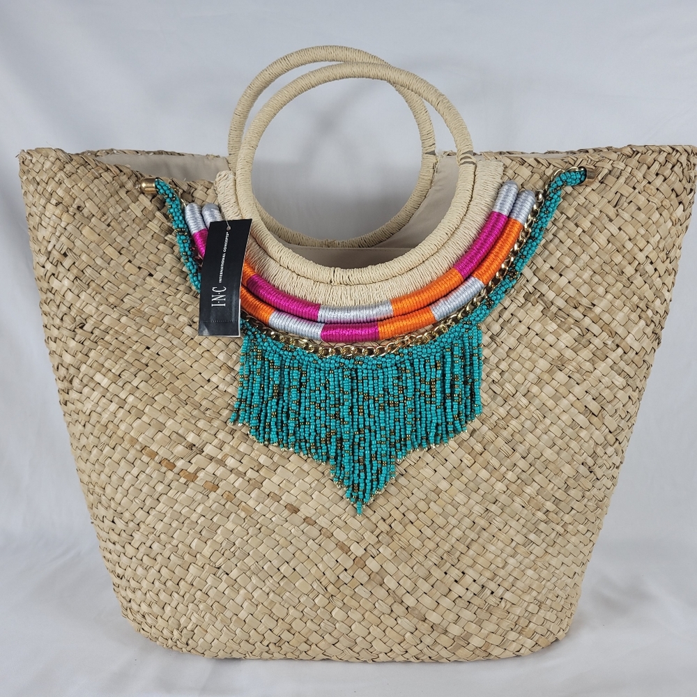 I.N.C. Straw Necklacke Bag - Natural